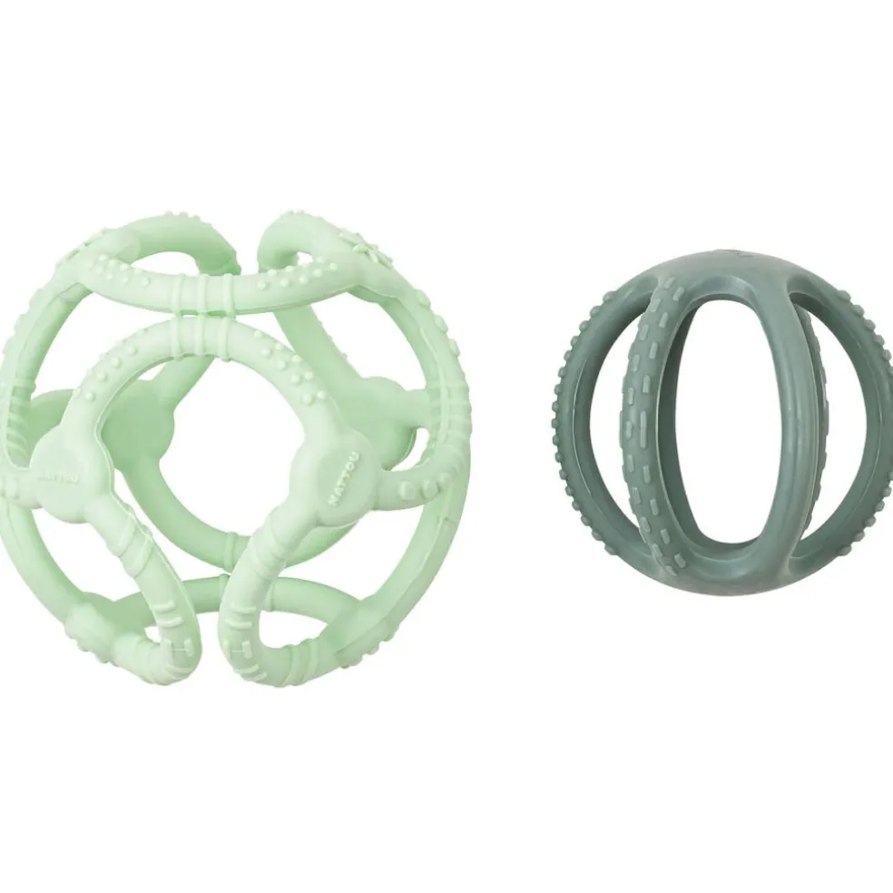 Lot de 2 balles encastrables en silicone vertes