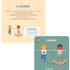Lot de 10 cartes postures de Yoga (à réaliser sur une planche d'équilibre)