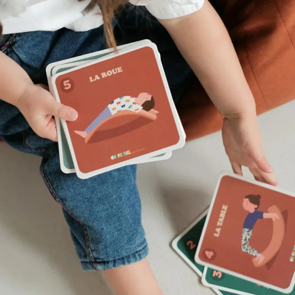 Lot de 10 cartes postures de Yoga (à réaliser sur une planche d'équilibre)