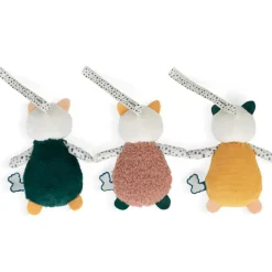 Lot de 3 doudous chats sensoriels Stimuli