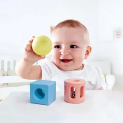 Lot de 3 hochets géométriques en riz