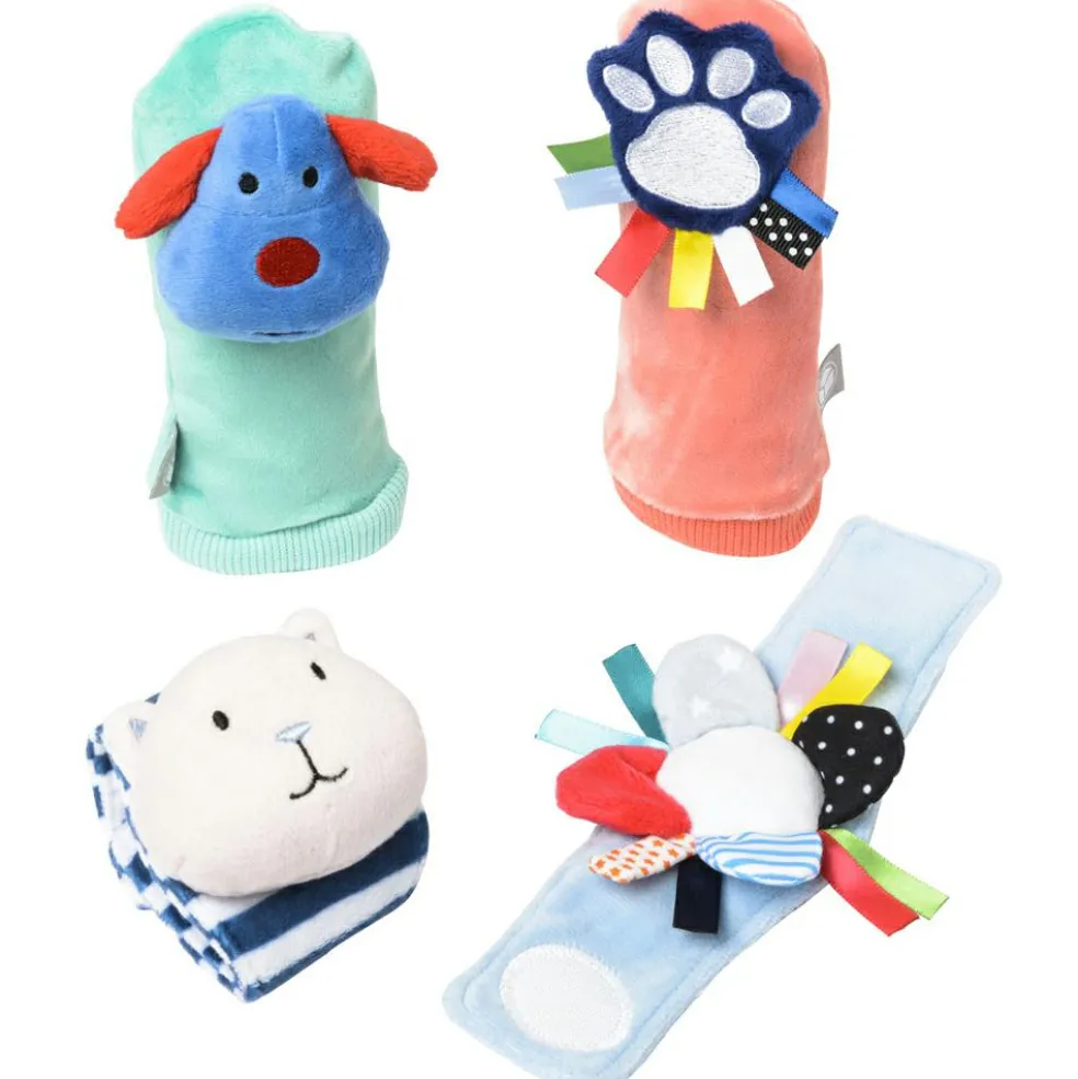 Lot de 4 hochets pieds et poignets