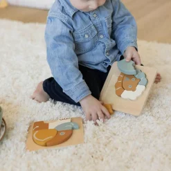 Lot de 2 puzzles bébé en bois