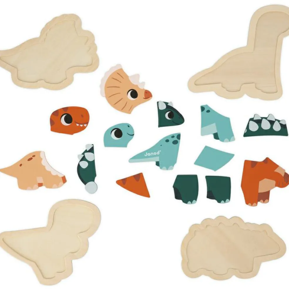 Lot de 4 puzzles évolutifs Dino (14 pièces)