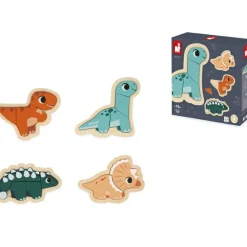 Lot de 4 puzzles évolutifs Dino (14 pièces)