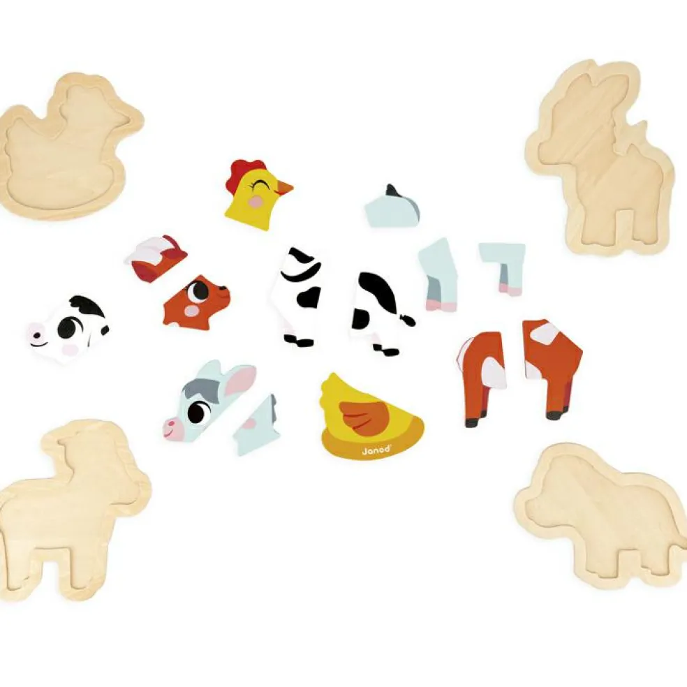 Lot de 4 puzzles évolutifs Ferme (14 pièces)