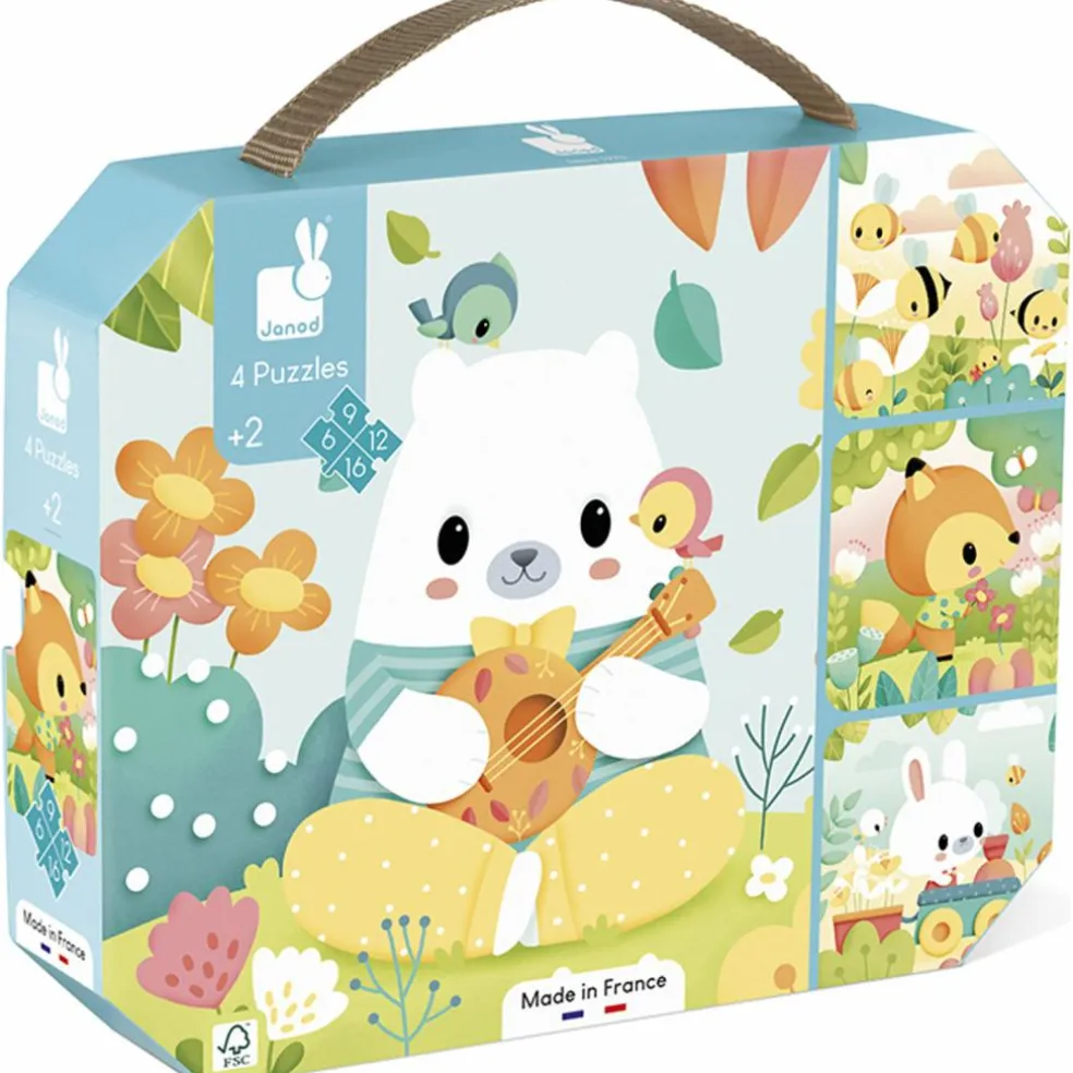 Malette de 4 petits puzzles (6 à 16 pièces)