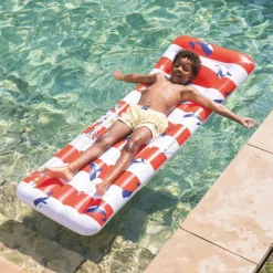 Matelas aquatique Baleine rouge et blanc