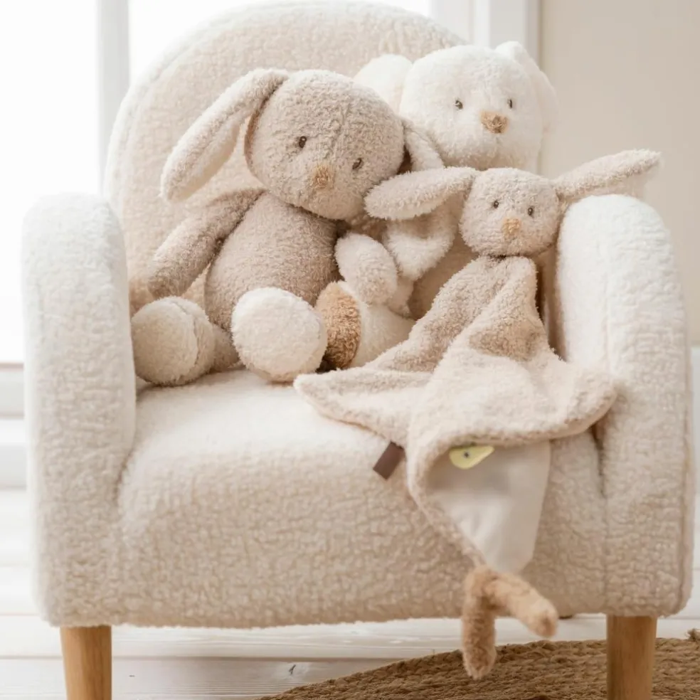 Maxi doudou attache sucette Teddy Lapin Beige