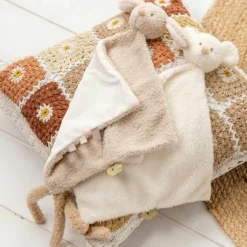 Maxi doudou attache sucette Teddy Souris Ecru