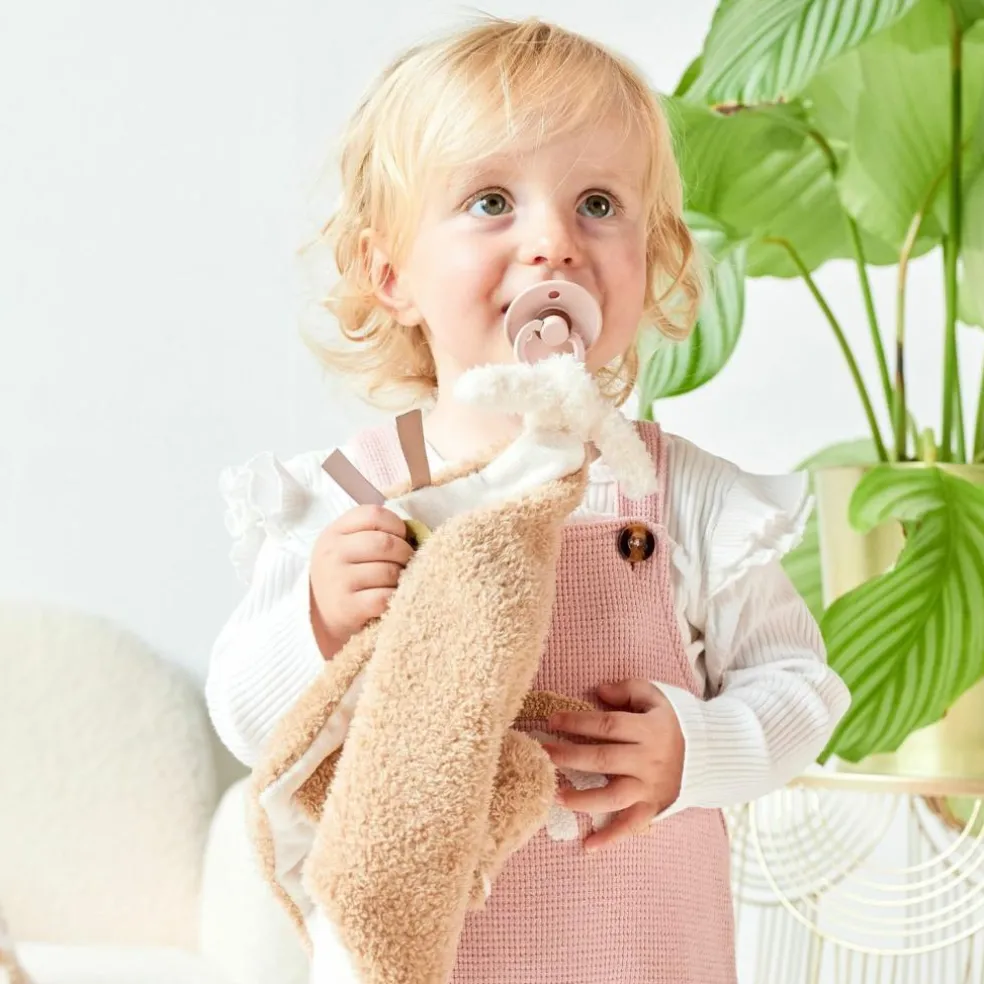 Maxi doudou attache sucette Teddy Ours Caramel