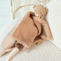 Maxi doudou attache sucette Teddy Ours Caramel