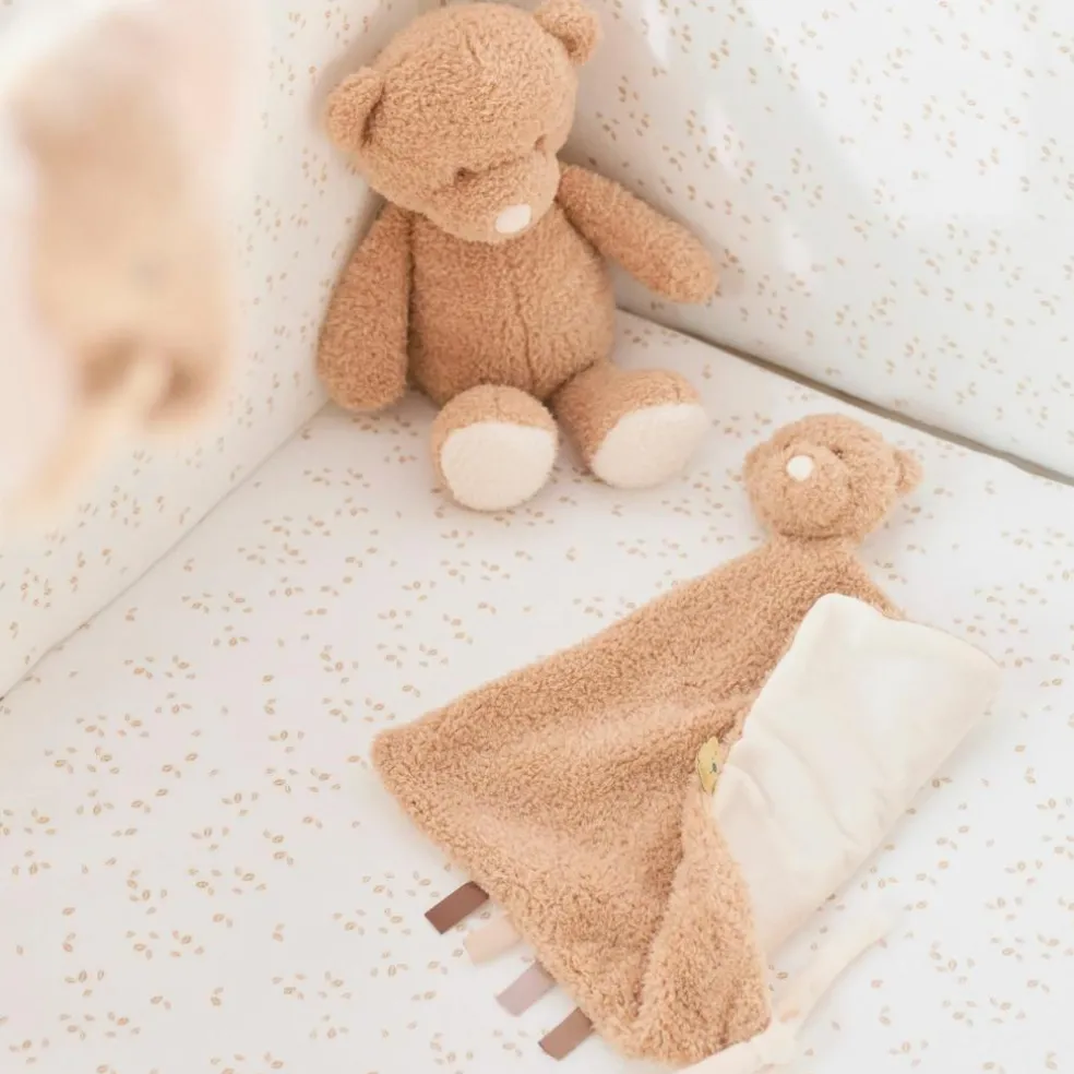 Maxi doudou attache sucette Teddy Ours Caramel