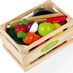 Maxi set de fruits et légumes en bois à découper