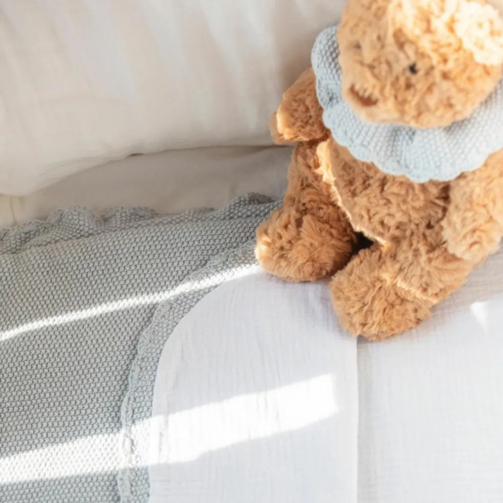 Ours en peluche tricot bleu (29 cm)