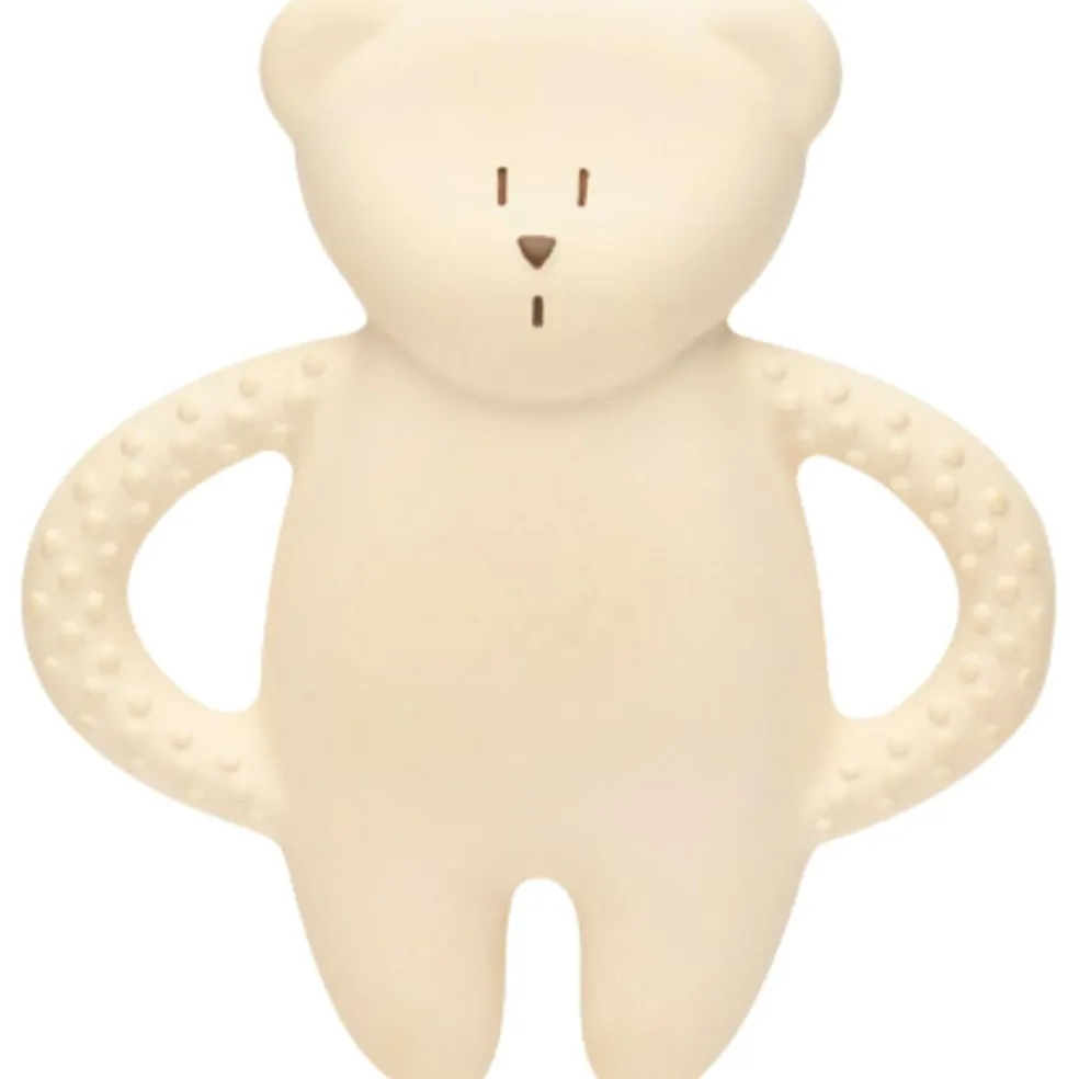 Ourson de dentition en caoutchouc naturel blanc polaire