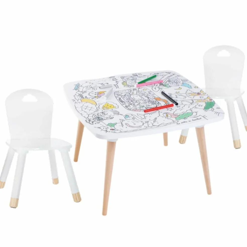 Pack 1 Coloritable + 2 Chaises Savane