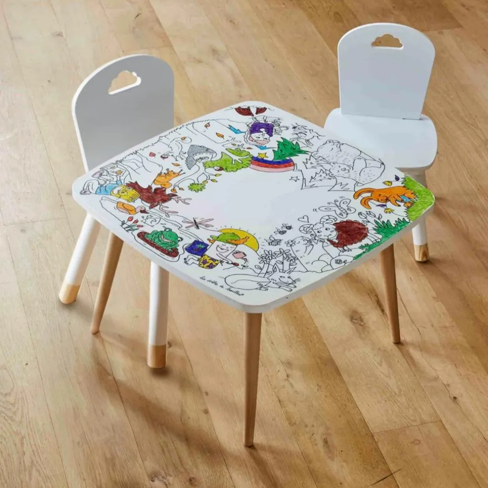 Pack 1 Coloritable + 2 Chaises Forêt