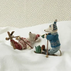 Paire de ski et bâtons Maman et Papa souris