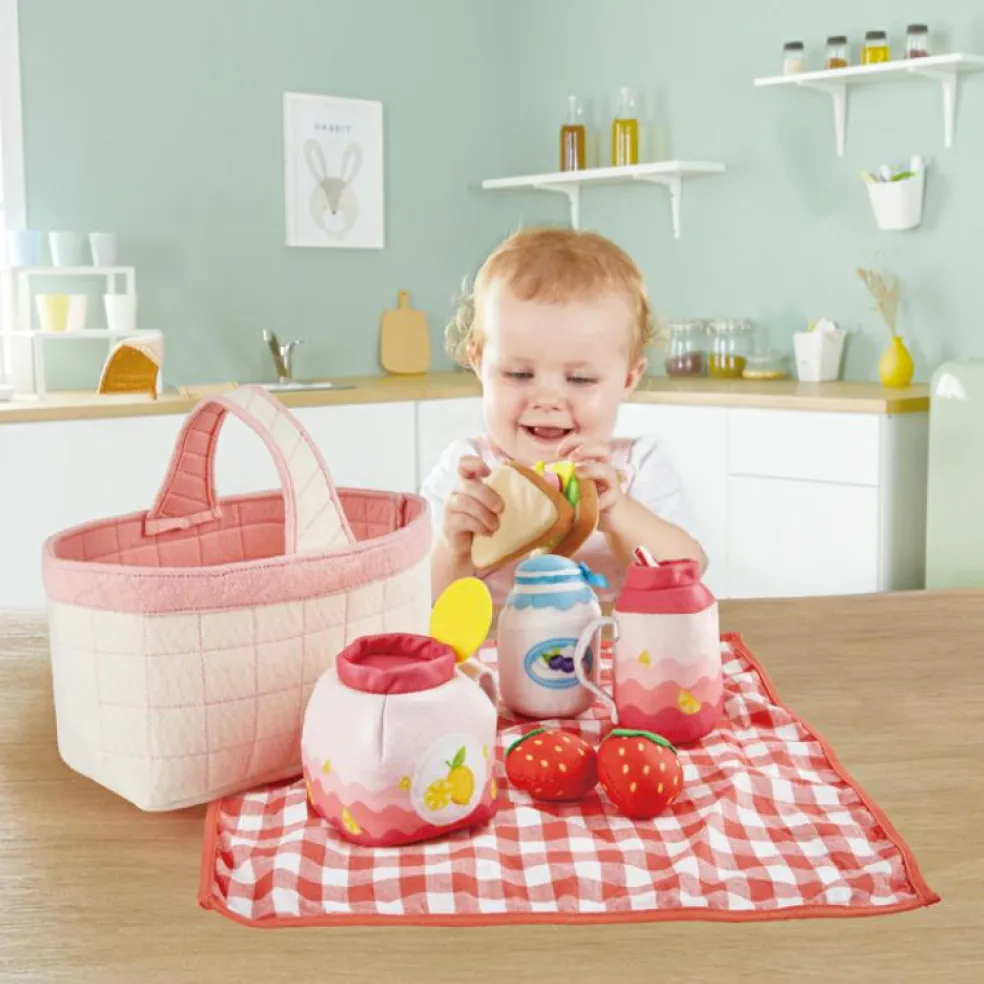 Panier de pique-nique et accessoires en tissu (14 pièces)