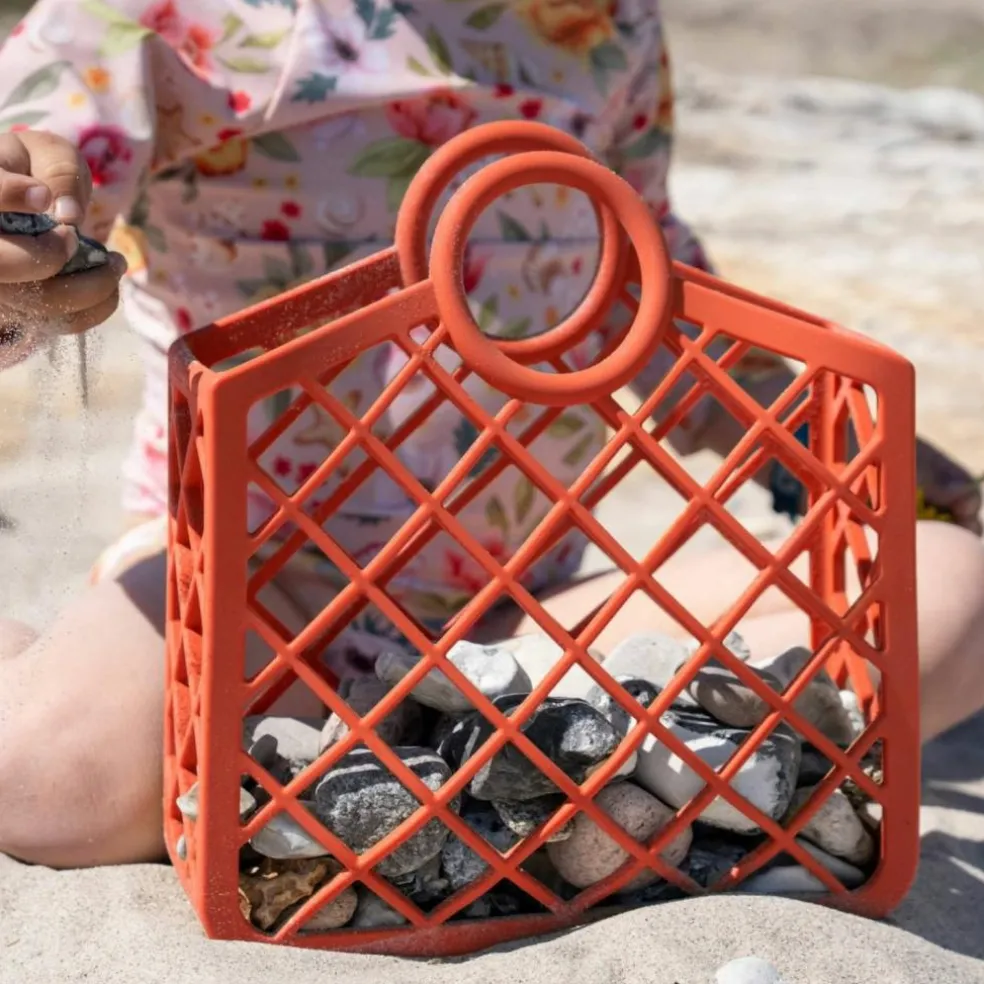 Panier de plage en silicone Rouge Corail