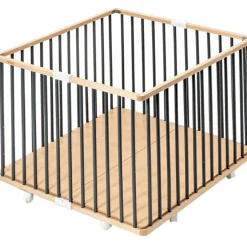 Parc pliant carré en bois Gaby hybride anthracite