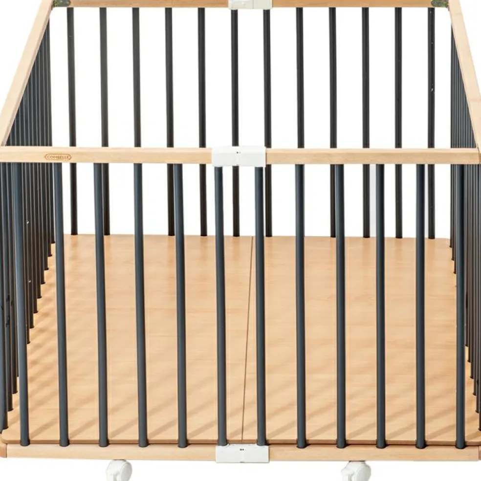 Parc pliant carré en bois Gaby hybride anthracite