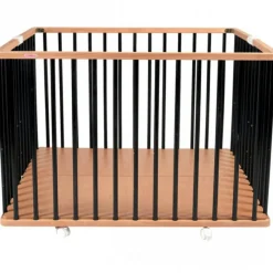 Parc pliant carré en bois Gaby Hybride noir