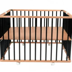 Parc pliant carré en bois Gaby Hybride noir