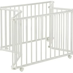 Parc pliant Lucilee + blanc avec fond vert d'eau (76 x 97 cm)