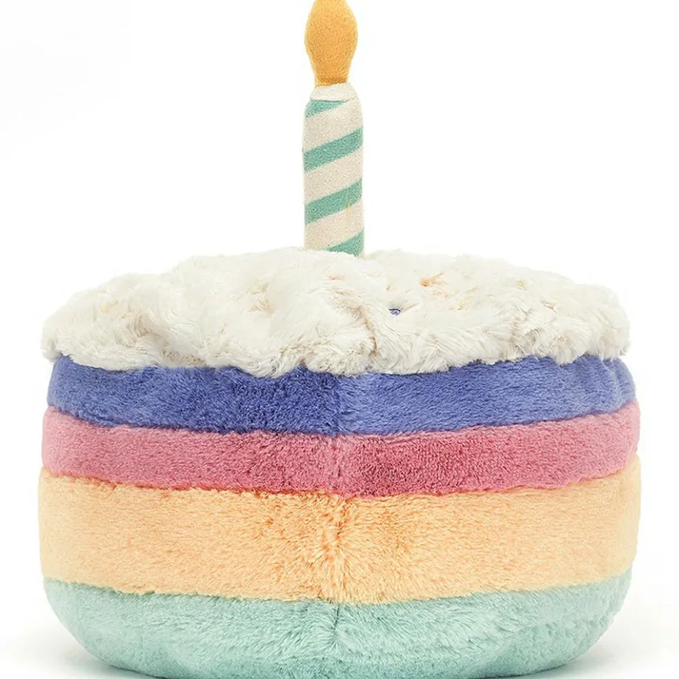 Peluche Amuseable Gâteau d'anniversaire arc-en-ciel (26 cm)
