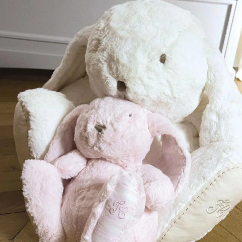 Peluche Augustin le lapin rose (12 cm)