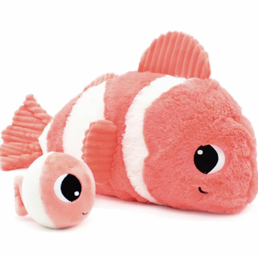 Peluche Bigou maman et bébé Les Ptipotos Corail (38 cm)