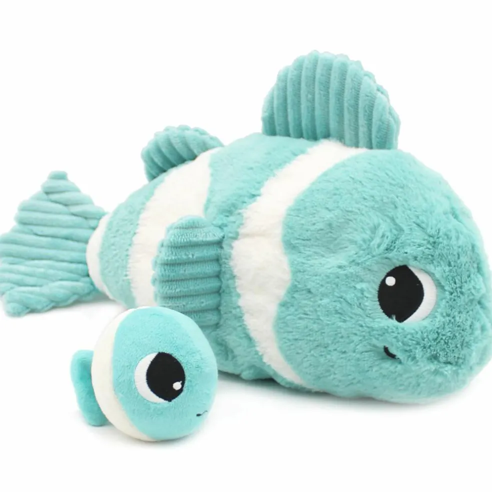 Peluche Bigou maman et bébé Les Ptipotos Aqua (38 cm)