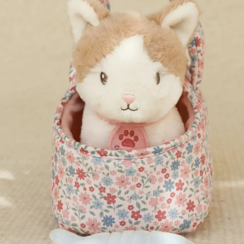 Peluche chat avec sac de transport Marley