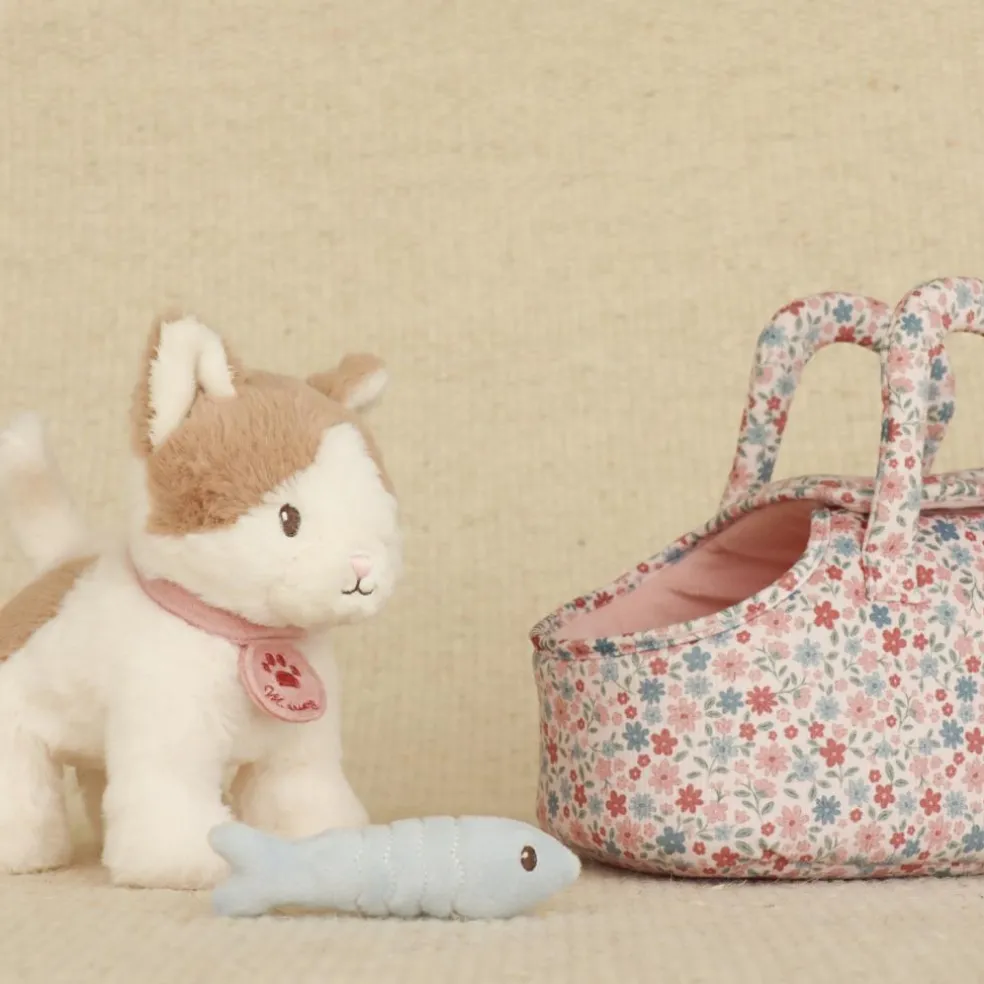 Peluche chat avec sac de transport Marley