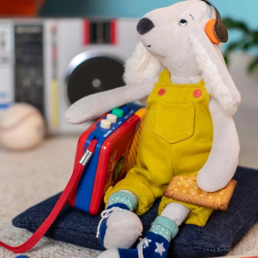 Peluche chien Pilou jaune Puce et Pilou (37 cm)