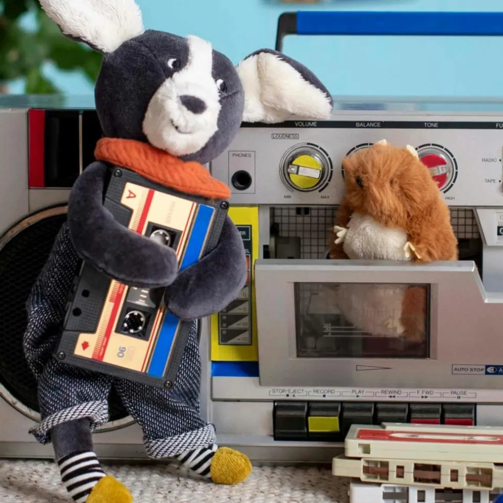 Peluche chien Puce bleu Puce et Pilou (26 cm)