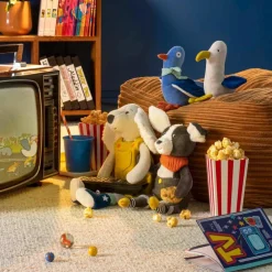 Peluche chien Puce bleu Puce et Pilou (26 cm)