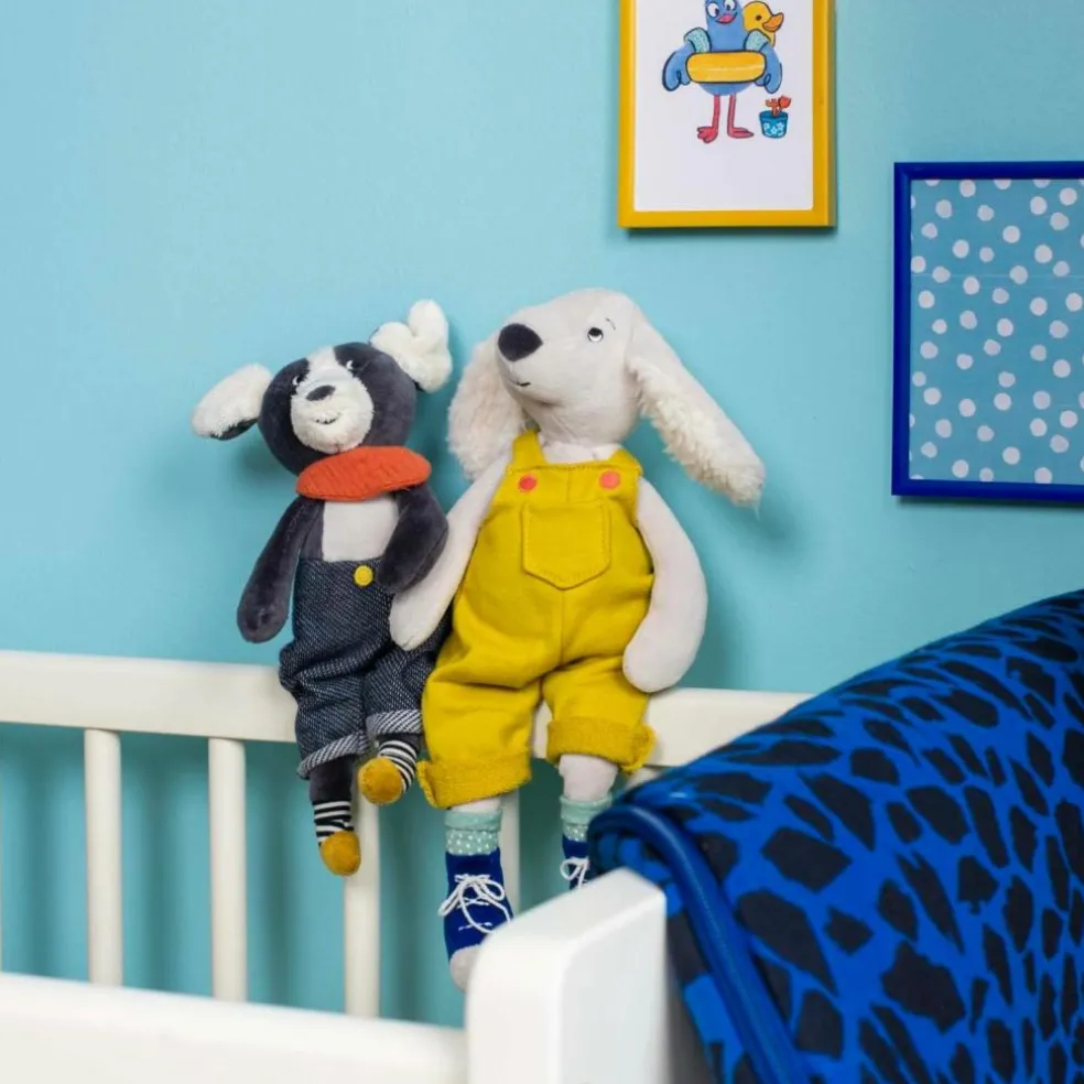 Peluche chien Puce bleu Puce et Pilou (26 cm)