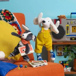 Peluche chien Puce bleu Puce et Pilou (26 cm)