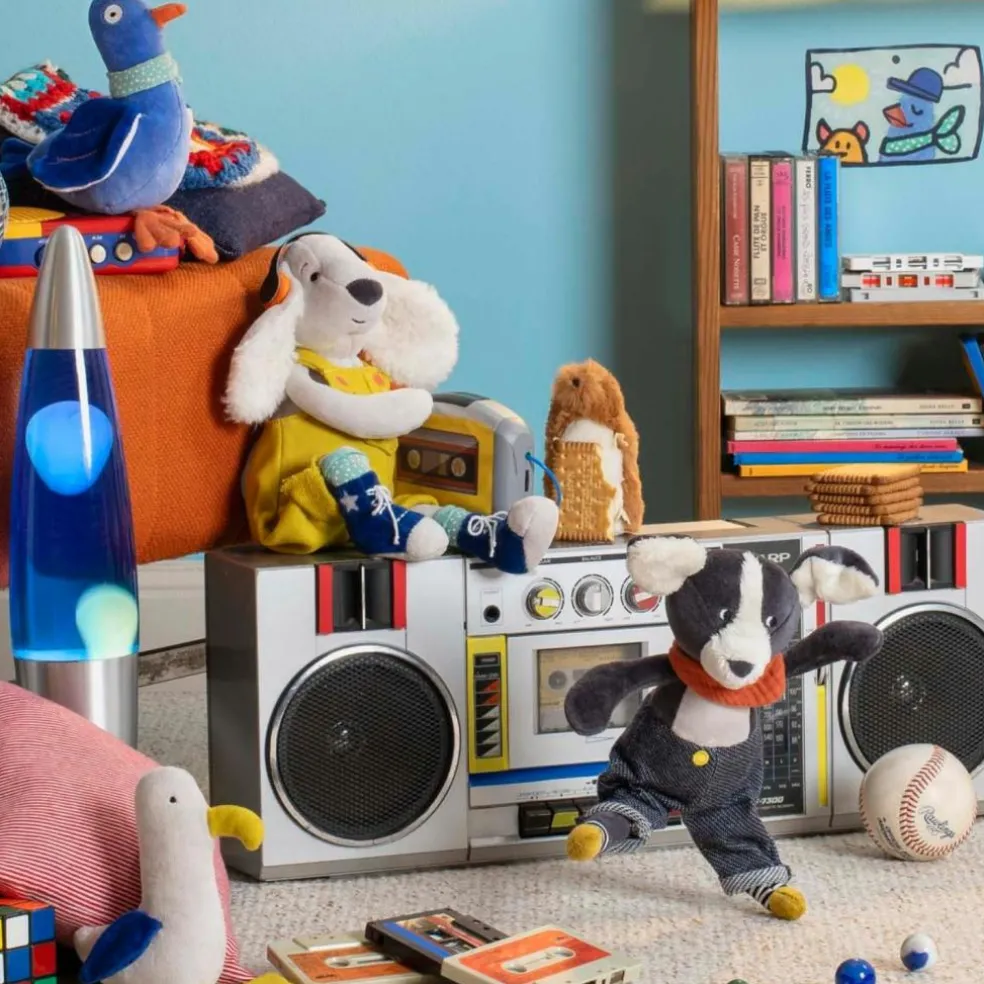 Peluche chien Puce bleu Puce et Pilou (26 cm)