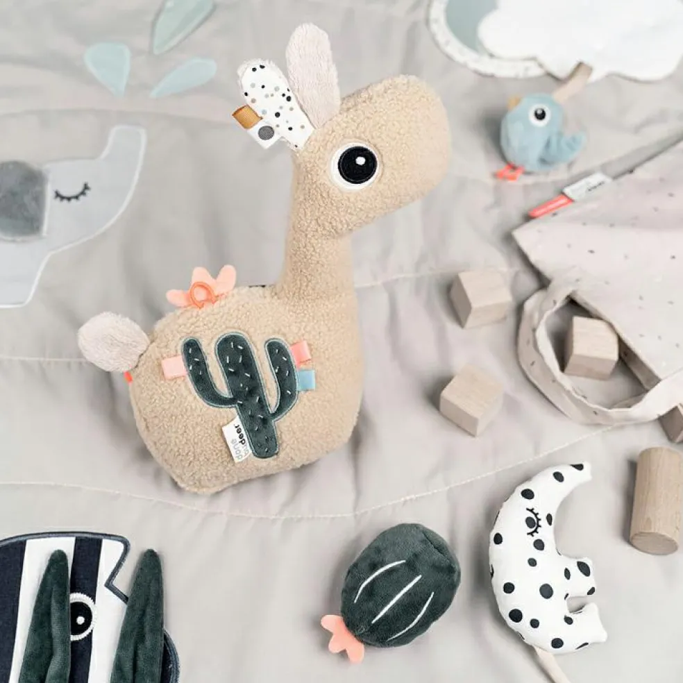 Peluche d'activités avec miroir Lalee Sable