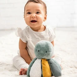 Peluche d'activités Pieuvre Lapidou vert-ocre (20 cm)