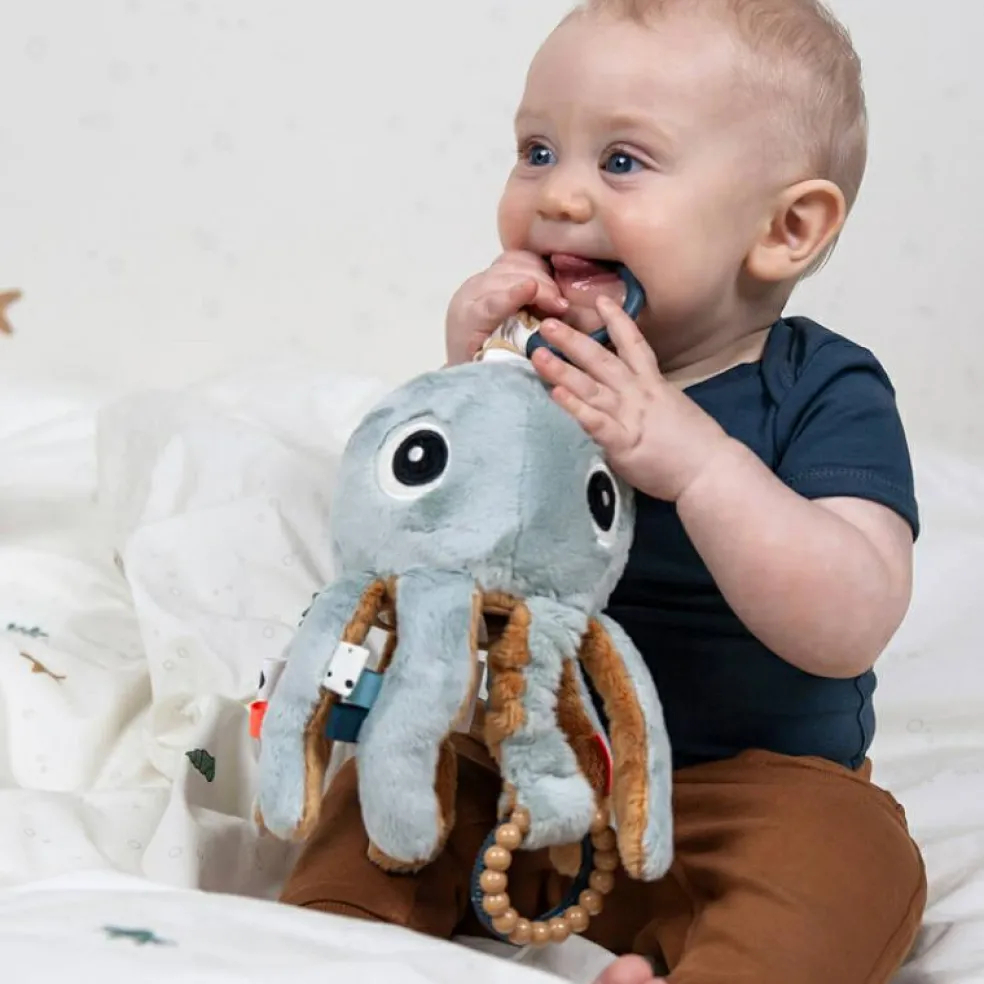 Peluche d'activités vibrante à suspendre Jelly Bleu