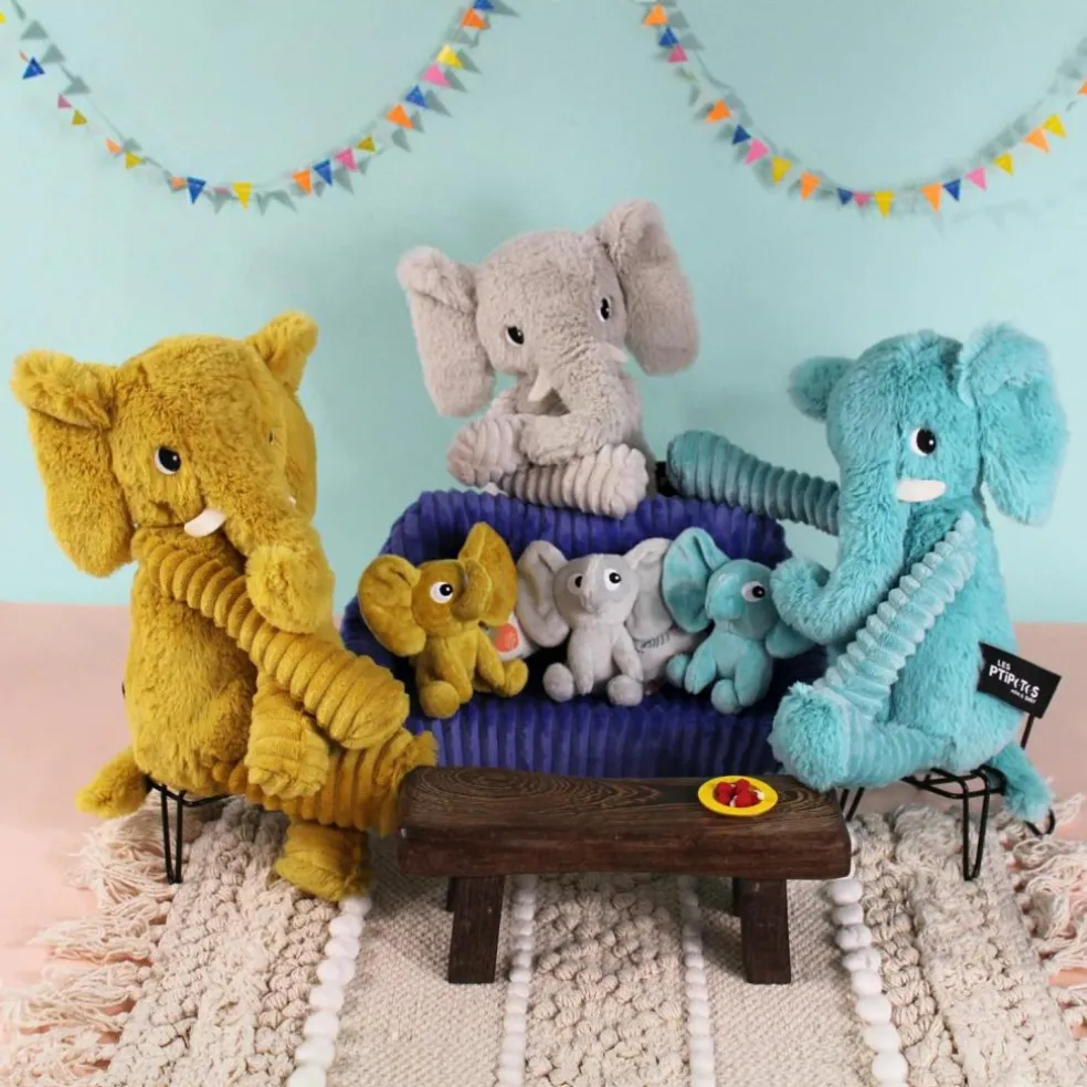 Peluche Dimoitou maman et bébé Les Ptipotos Moutarde (35 cm)