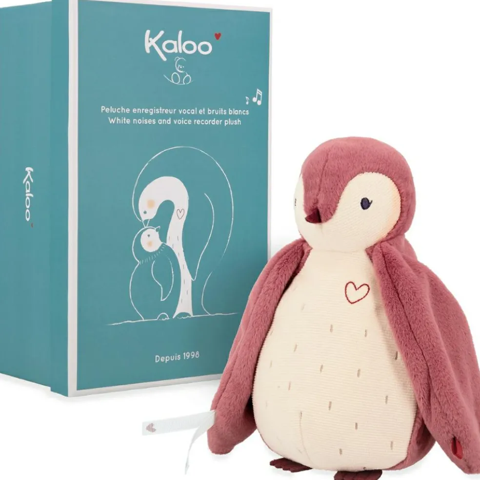 Peluche enregistreuse vocale et bruits blancs Manchot rose (25 cm)
