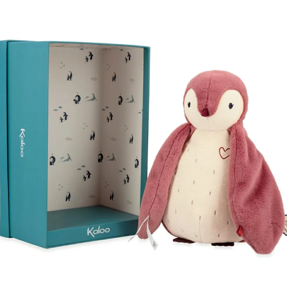 Peluche enregistreuse vocale et bruits blancs Manchot rose (25 cm)