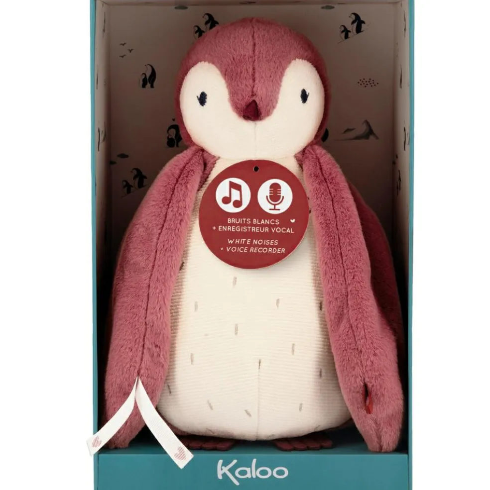 Peluche enregistreuse vocale et bruits blancs Manchot rose (25 cm)