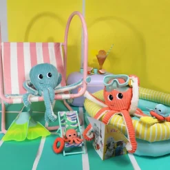 Peluche Filou maman et bébé Les Ptipotos Corail (50 cm)